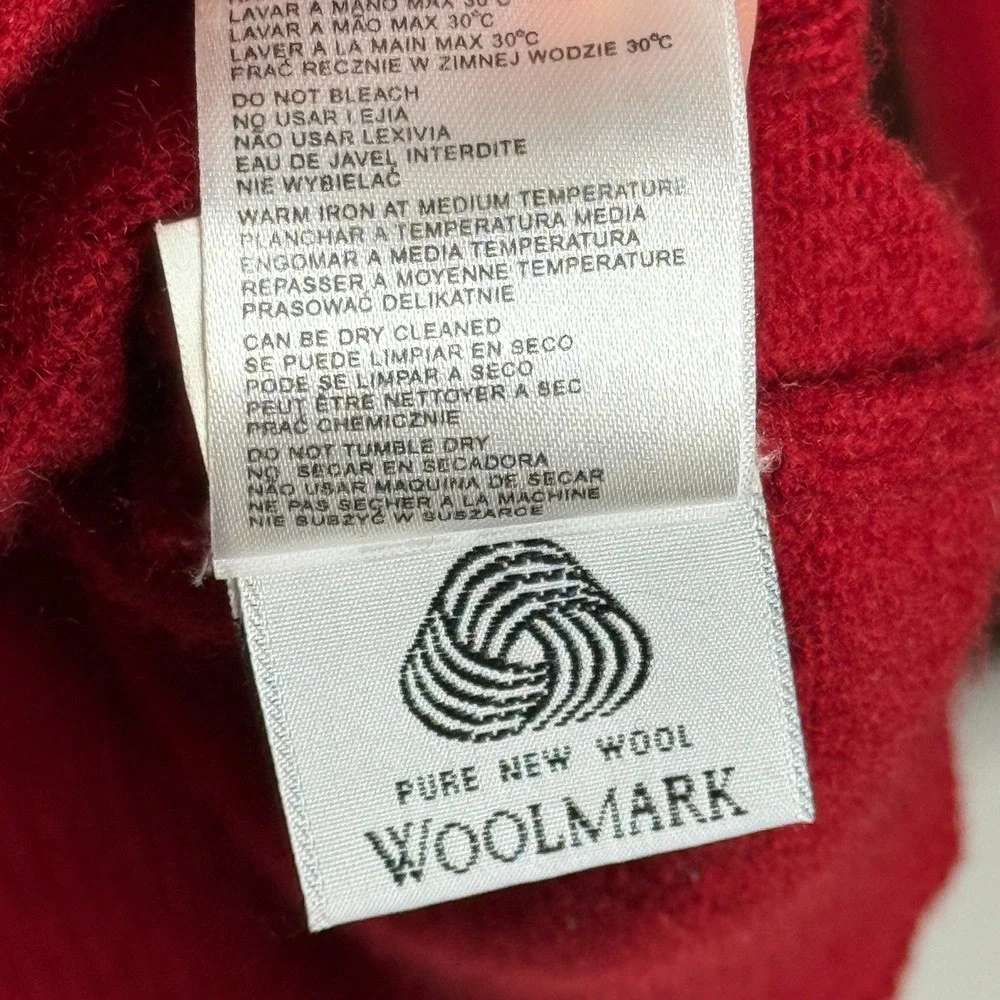 Springfield Mens Lambs‎ Wool Sweater Large Red Crewneck Preppy Cabin Academia